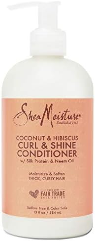SheaMoisture Conditioner Curl Shine Silicone for Curly Hair Coconut Hibiscus Moisturize & Define 13oz