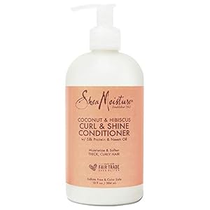 Image of SheaMoisture Curl and Shine Conditioner for Thick, Curly Hair Coconut and Hibiscus to Restore and Smooth Dry Hair 13 oz