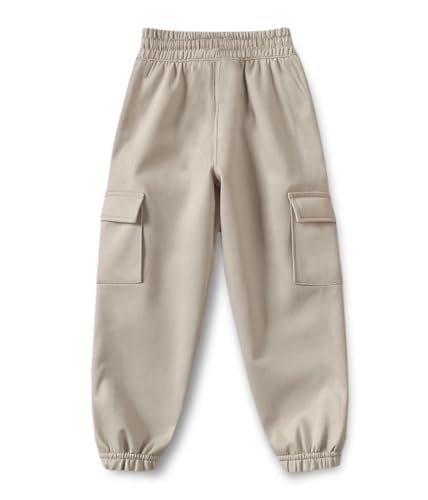 Image of Trampoline Boys & Girls Cotton Terry Cargo Joggers with 4 Utility Pockets | Elastic Waist with Drawstring | Ribbed Cuffs | Soft Kids Jogger Pants for Casual Wear & Outdoor Play