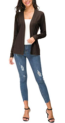 Image of EXCHIC Women's Long Sleeve Open Front Cardigan Sweater Lightweight Casual Knit Sweaters
