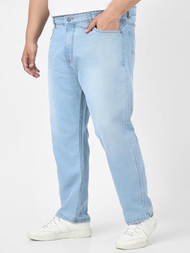 Image of Urbano Plus Men's Straight Fit Mid Rise Washed Jeans Stretchable