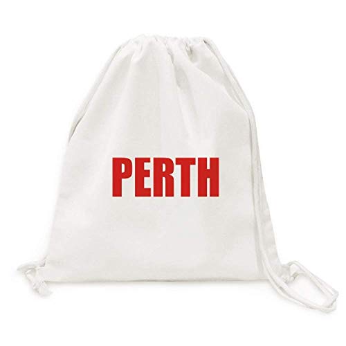 Sac de voyage en toile Perth Australie avec cordon de serrage rouge