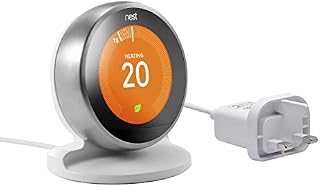 Aulbilly Stand with Power Cable and Adapter for Google Nest Learning Thermostat 3rd Generation (White)