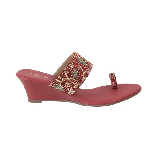 Image of Metro Women Ethnicwear Wedge Heel Sandal
