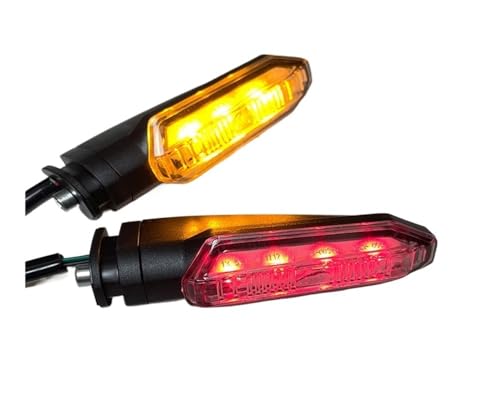 Clignotants LED universels moto momt feu de circulation double séquentiel rouge ambre 12V