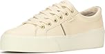 Keds Women's Jump Kick Duo Lace Up Sneaker, Parchment/Gold Leather, 7.5 UK