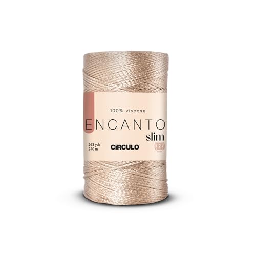 Image of CIRCULO Encanto Slim Roll Yarn 100% Viscose - Luxury & Shine - Sport Weight Yarn - 262 yds, 3.52 oz - Color 7650 - Almond