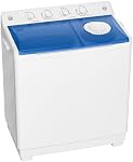 Auertech Portable Washing Machine, 40lbs Twin Tub Washer Large Compact Laundry Machine with Drain Pump, Semi-automatic 24lbs Washer 16lbs Spinner Combo for Dorms, Apartments, RVs