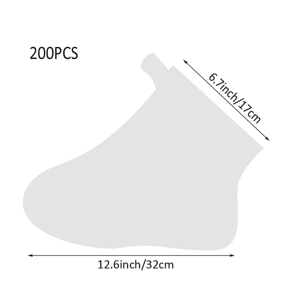 200Pcs Clear Plastic Disposable Booties with Stickers Paraffin Bath Liner Shoe Covers Foot Mask Socks Pedicure Liners Spa Gloves Wax Treatment Supplies - Image 2