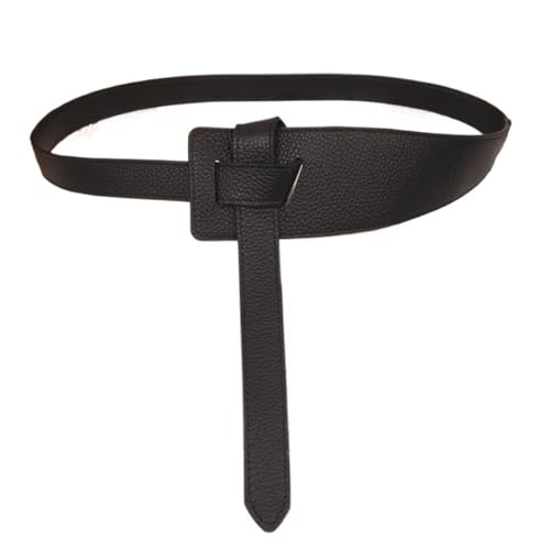 Decorative Belt Knotted Belts For Women Belt Lady Waistband Soft Leathe Waist Belt Straps Long Dress Coat Accessories for Country Concert Outfit(Black A)
