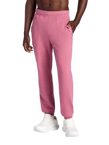Gaiam Men’s Lotus Oblong Pant, Standard Fit, 31” Inseam, Stretch Heavyweight Terry Material, Mesa Rose, Large