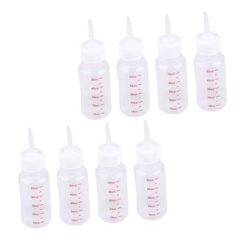 BCOATH 8Pcs Pet Nursing Bottles for Newborn Kittens Puppies Durable Silicone Feeding Bottles with Supple Nipples Scale for Easy Measurement Reusable Easy to