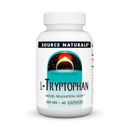 Source Naturals L-Tryptophan, for Mood, Relaxation, and Sleep*, 500mg - 60 Capsules