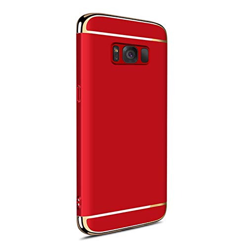Galaxy S8 Case, 3 in 1 Hybrid Hard Plastic Case Ultra Thin and Slim Anti-Scratch Matte Finish Back Cover for Samsung Galaxy S8 (5.8'')(2017) - Red