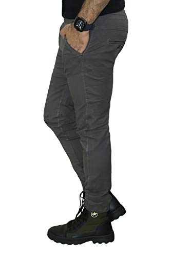 Image of 6 Pocket Regular Fit Cotton Cargo Jogger Pants for Men. Design for Casual and Sporty Looks. (Black)