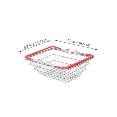 Panier de rangement miniature pour bureau et cosmétiques rouge - 3