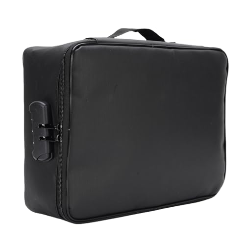 Eujgoov Boîte à Documents Ignifuge en Tissu Oxford de qualité Supérieure avec Serrure Inviolable en Fibre de Verre avec Poche en Maille Transparente pour le Stockage de Documents