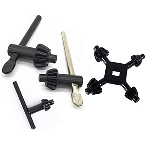 aiyun Drill Chuck Key and Universal 4 Way Chuck Key 4 in 1 Drill Press Chuck key - Bundle 4 Items with Storage Box (4) Cover