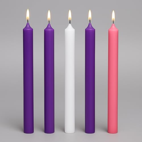 1'' x 12'' Christmas Advent Candles (2.5cm x 30cm) Set of 5 Candles.