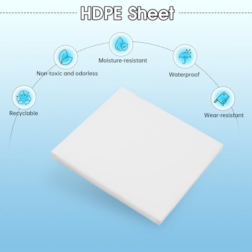 Lámina HDPE 1/4 pulg grueso, 12x12 pulg miniatura 4