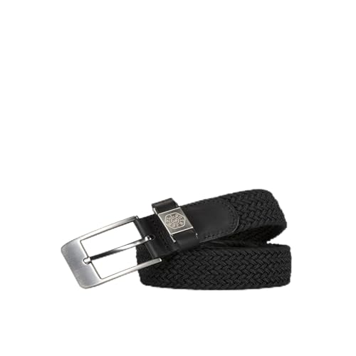 Ceinture élastique tressée homme noir ajustable sans trou et extensible