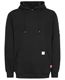 BOCOMAL FR Bluza z kapturem, 297 g, bawełniany polar, trudnopalna, czarna, XL