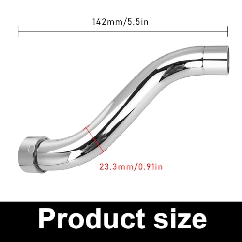 HERKINDNESS S-Rohrauslauf, 3/4 Zoll Wasserhahn Auslauf, Edelstahl S-Auslauf, Drehbares Design Rohrauslauf für Armatur, Geeignet für Badezimmer, KüchenspüLen, Balkone