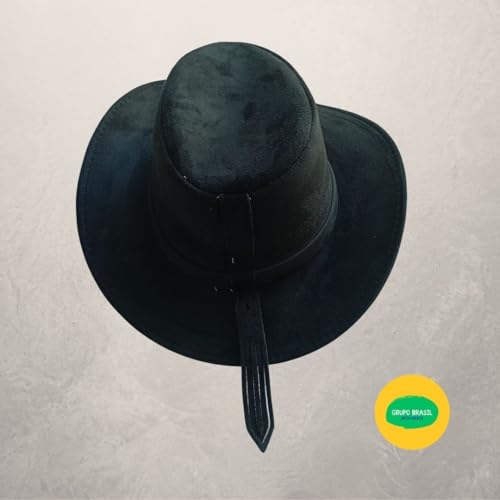 Chapéu Camurça UNISSEX | Festa Junina Vaquejada Country Fazendeiro | Aba Média | 5 PONTOS@ (Preto)