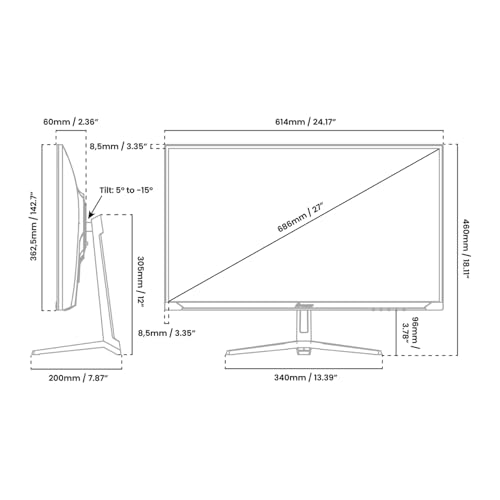 Image of Arozzi Gaming Monitor Nova 27 inch IPS 180Hz - Computer Monitor QHD 1440p - Adaptive Sync, HDR10 & Flicker Free Display - 100% sRGB Color Accuracy - PC & Console Ready - Black