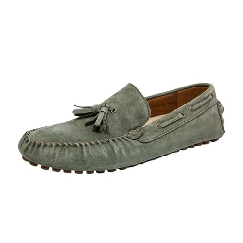 Men's Shoes Suede Vamp Uniform Driving Loafers Solid Color Round Toe Party Non Slip Block Heel Anti-Slip Slip Resistant Shoe