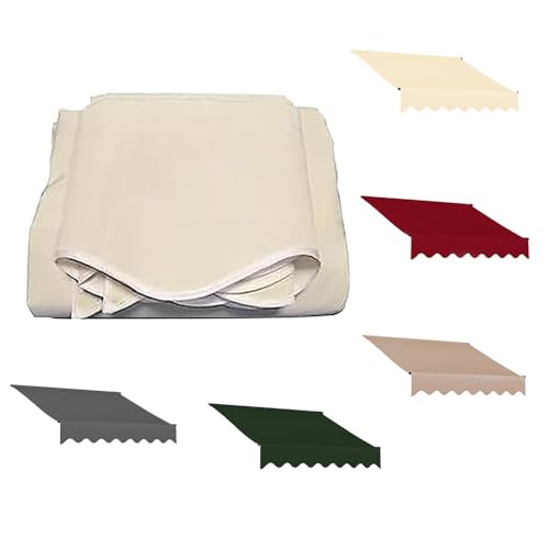 Generisch Ersatzstoff für Balkonmarkisen im Freien, wasserdichtes Sonnenschutztuch für Bistromarkisen, 6,5 x 5 Fuß, anthrazitfarbener Stoff für 250 cm, 300 cm, 365 cm, einziehbare Markisen.