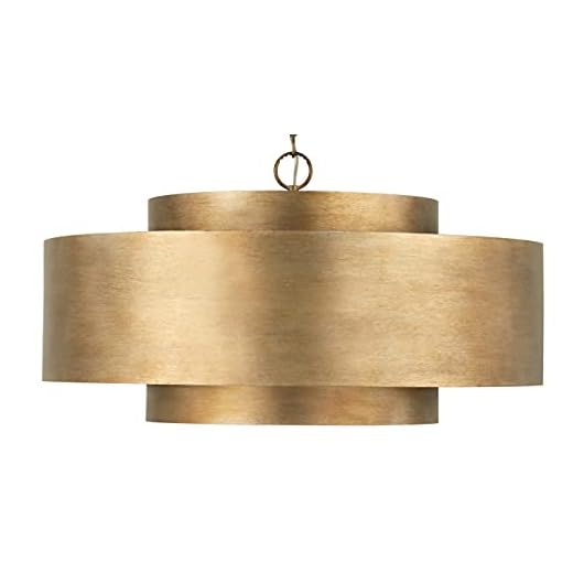 Capital Lighting 339091ML Jude Modern Geometric Bold Metal Drum Pendant, 9-Light 540 Total Watts, 17" H x 30" W, Mystic Luster