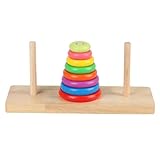 Lstymy モンテッソーリ ハノイの塔セット、木製の順序思考おもちゃ、2～4歳の幼児向け知能トレーニング