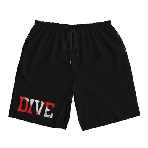Distressed Dive Flag Mens Swim Trunks Quick Dry Board Shorts 7