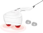 Homedics Duo Massager corporel à percussion avec chaleur, Massager corporel portable à main, Tissus profonds, Pistolet de massage musculaire, Nœuds fermes et doux, Double vitesse