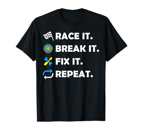 Race, Break, Fix and Repeat Fun Racing Mechanic Regalo Maglietta