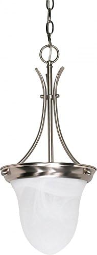 Nuvo Lighting 60/394 One Light Pendant, Brushed Nickel/Alabaster Glass