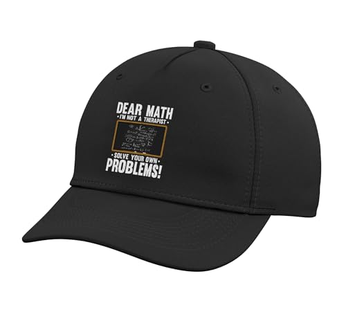 Dear Math Im Not A Therapist Solve Problems Math Teacher Adjustable Printed Baseball Hat, Black