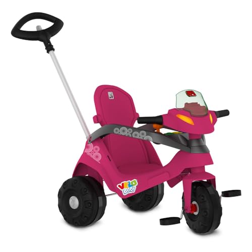 Velobaby Reclinavel C/Capota Passeio & Pedal (Rosa) Bandeirante
