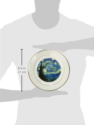 3dRose cp_128155_1 The Starry Night by Vincent Van Gogh Porcelain Plate, 8-Inch image 5