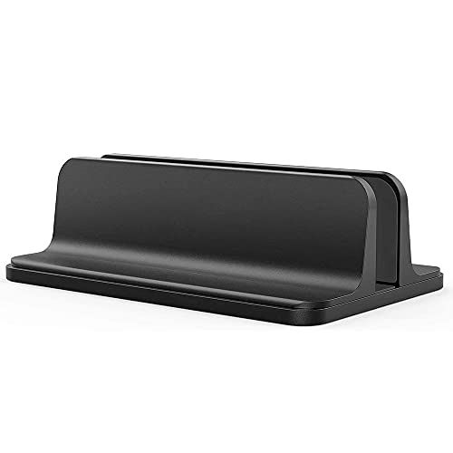 Surluoen Soporte Vertical de Computadora PortáTil, Soporte Ajustable de Computadora PortáTil Soporte de Escritorio con TamañO de Base Ajustable (hasta 17.3 Pulgadas)