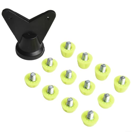 Vasiumic 12 tacchetti di ricambio per scarpe da calcio, 7 mm, 10 mm, con chiave, per scarpe da calcio da uomo, in plastica antiscivolo, resistenti all'usura, colore verde e rosso (verde, 7 mm + 10 mm)