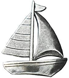 Handcrafted Antique Pewter Sailboat Magnet Gift for Personalizing Home Office Refrigerator Whiteboard Locker - Made in The United States - SKU A017MAG
