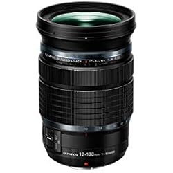 Objetivos Olympus Pro Olympus M.Zuiko Digital ED 12-100 mm F4 IS Pro Objetivo, Adecuado para Todas Las cámaras MFT (Modelos Olympus OM-D & Pen, Panasonic G-Series), Negro
