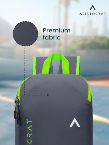 Image of Aristocrat Berry 11L Casual Daypack with Adjustable Shoulder Straps, Lightweight, Durable Premium Polyester Backpack, Single Compartment & Reverse Zipper, For Men & Women, Grey