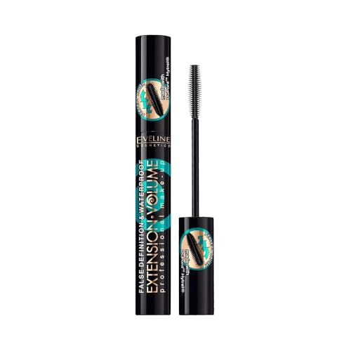 Eveline Cosmetics Extension Volume Professionelles Makeup 4D False Definition Wasserfeste Mascara - Extremes Volumen, Länge & Trennung