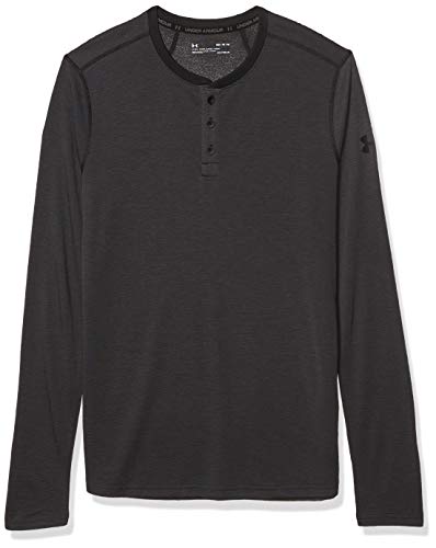 Under Armour Men's Armour Threadborne Knit Fitted Henley,Black /Black, X-Large