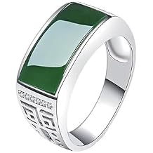 Adjustable Hetian Ring for Men and Women,Couple Rings Men Women Jewelry Lucky Stone Jade Finger Ring,Natural Gemstone Handmade Adjustable Rings,Open Cuff Good Luck Amulet Jade Jewelry