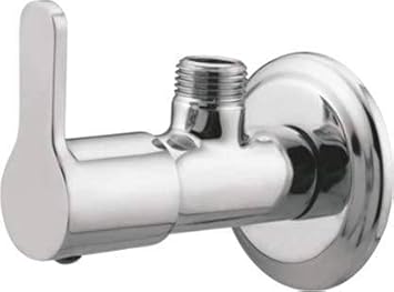 LUXBURY Premium Quality Stainless Steel Turbo Angle Valve with Wall Flange, Chrome Finish (1-Piece Set) Angle Cock