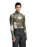 G-STAR RAW Women's Turtle Neck Slim AOP T-Shirt, Multicolor (cool Grey Petal camo C565-D583), XL
